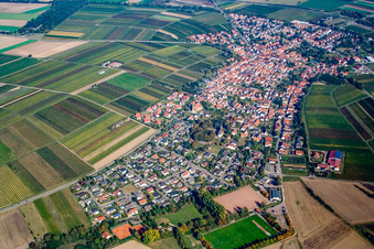 Vue aérienne de Vue de la ville depuis le sud-ouest à Insheim dans le département Rhénanie-Palatinat, Allemagne