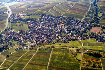 Vue aérienne de Village viticole de l'est à Ilbesheim bei Landau dans le département Rhénanie-Palatinat, Allemagne