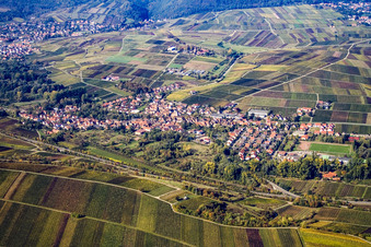Vue aérienne de Village viticole du sud à Siebeldingen dans le département Rhénanie-Palatinat, Allemagne