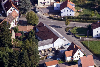 Photographie aérienne de Raiffeisenstrasse à le quartier Mörzheim in Landau in der Pfalz dans le département Rhénanie-Palatinat, Allemagne