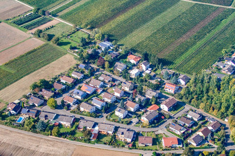 Vue oblique de Au grand jardin à le quartier Mörzheim in Landau in der Pfalz dans le département Rhénanie-Palatinat, Allemagne