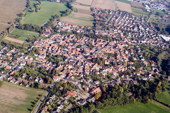 Photographie aérienne de De l'ouest à le quartier Billigheim in Billigheim-Ingenheim dans le département Rhénanie-Palatinat, Allemagne