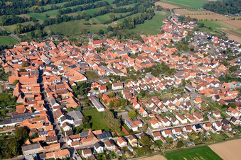 Photographie aérienne de Champs agricoles et terres agricoles à Steinweiler dans le département Rhénanie-Palatinat, Allemagne