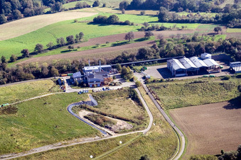 Vue aérienne de Incinération des déchets à le quartier Durlach in Karlsruhe dans le département Bade-Wurtemberg, Allemagne