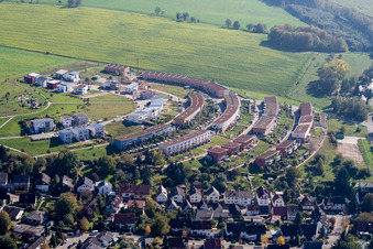 Vue aérienne de La tanière du blaireau à le quartier Hohenwettersbach in Karlsruhe dans le département Bade-Wurtemberg, Allemagne
