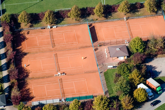 Photographie aérienne de Club de tennis à le quartier Hohenwettersbach in Karlsruhe dans le département Bade-Wurtemberg, Allemagne