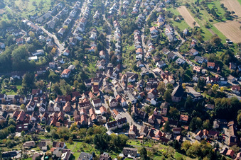 Vue oblique de Quartier Grünwettersbach in Karlsruhe dans le département Bade-Wurtemberg, Allemagne