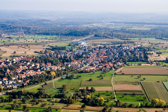 Vue aérienne de De l'ouest à le quartier Palmbach in Karlsruhe dans le département Bade-Wurtemberg, Allemagne