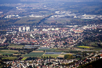 Vue aérienne de Wolfartsweier, Durlach du sud à le quartier Durlach in Karlsruhe dans le département Bade-Wurtemberg, Allemagne