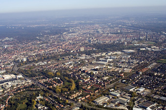 Vue oblique de Quartier Grünwinkel in Karlsruhe dans le département Bade-Wurtemberg, Allemagne