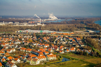 Photographie aérienne de Rire de gorge à le quartier Maximiliansau in Wörth am Rhein dans le département Rhénanie-Palatinat, Allemagne