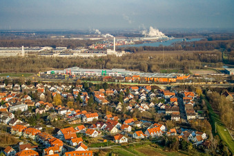 Photographie aérienne de Centre Maximilien à le quartier Maximiliansau in Wörth am Rhein dans le département Rhénanie-Palatinat, Allemagne