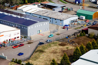 Vue aérienne de Buschurweg à le quartier Minderslachen in Kandel dans le département Rhénanie-Palatinat, Allemagne