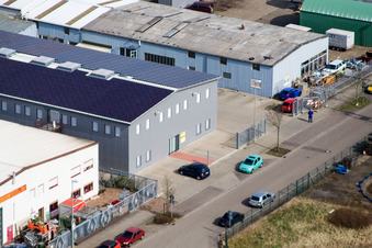 Vue aérienne de Buschurweg à le quartier Minderslachen in Kandel dans le département Rhénanie-Palatinat, Allemagne