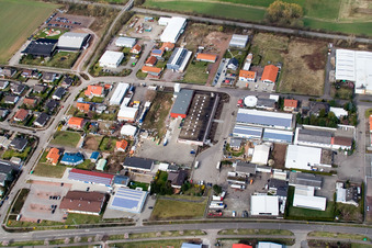 Vue aérienne de Dans le jardin des serpents à Offenbach an der Queich dans le département Rhénanie-Palatinat, Allemagne