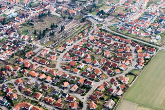 Vue aérienne de Pommerring à Offenbach an der Queich dans le département Rhénanie-Palatinat, Allemagne