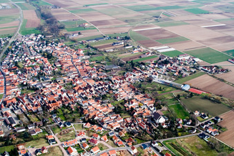 Photographie aérienne de Vue de la ville depuis le nord-ouest à Offenbach an der Queich dans le département Rhénanie-Palatinat, Allemagne