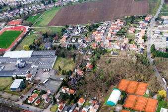 Vue aérienne de Zone industrielle de Herxheim vue du sud à Herxheim bei Landau dans le département Rhénanie-Palatinat, Allemagne