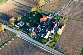 Enregistrement par drone de Welschhof à Freckenfeld dans le département Rhénanie-Palatinat, Allemagne