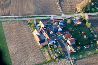 Vue oblique de Welschhof à Freckenfeld dans le département Rhénanie-Palatinat, Allemagne