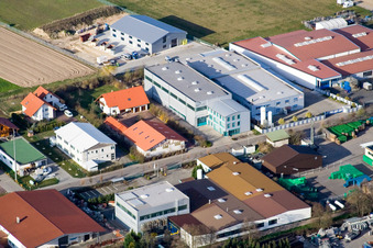 Vue oblique de Zone commerciale de Gereutäcker à Hatzenbühl dans le département Rhénanie-Palatinat, Allemagne