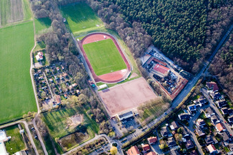 Vue oblique de Stade Franz Hage à Bellheim dans le département Rhénanie-Palatinat, Allemagne