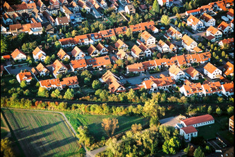Photographie aérienne de Nouveau quartier résidentiel d'une colonie de maisons unifamiliales Kandel Im Kirschgarten à Kandel dans le département Rhénanie-Palatinat, Allemagne