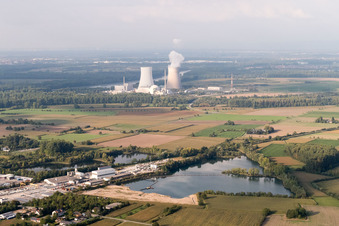 Vue aérienne de Centrale nucléaire du sud à Philippsburg dans le département Bade-Wurtemberg, Allemagne