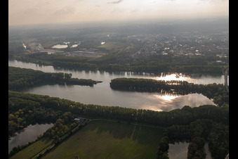 Vue aérienne de Russheim Vieux Rhin à Germersheim dans le département Rhénanie-Palatinat, Allemagne