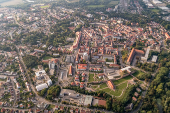 Vue aérienne de Aperçu du centre-ville à Germersheim dans le département Rhénanie-Palatinat, Allemagne