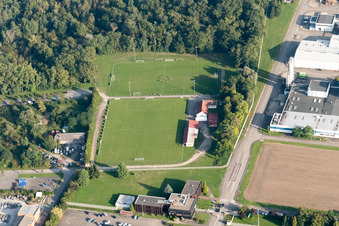 Vue d'oiseau de Drusenheim dans le département Bas Rhin, France
