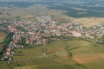 Quartier Freistett in Rheinau dans le département Bade-Wurtemberg, Allemagne depuis l'avion