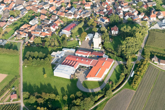 Vue aérienne de Kraewa GmbH à le quartier Erlach in Renchen dans le département Bade-Wurtemberg, Allemagne