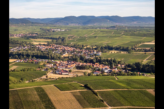 Quartier Klingen in Heuchelheim-Klingen dans le département Rhénanie-Palatinat, Allemagne du point de vue du drone