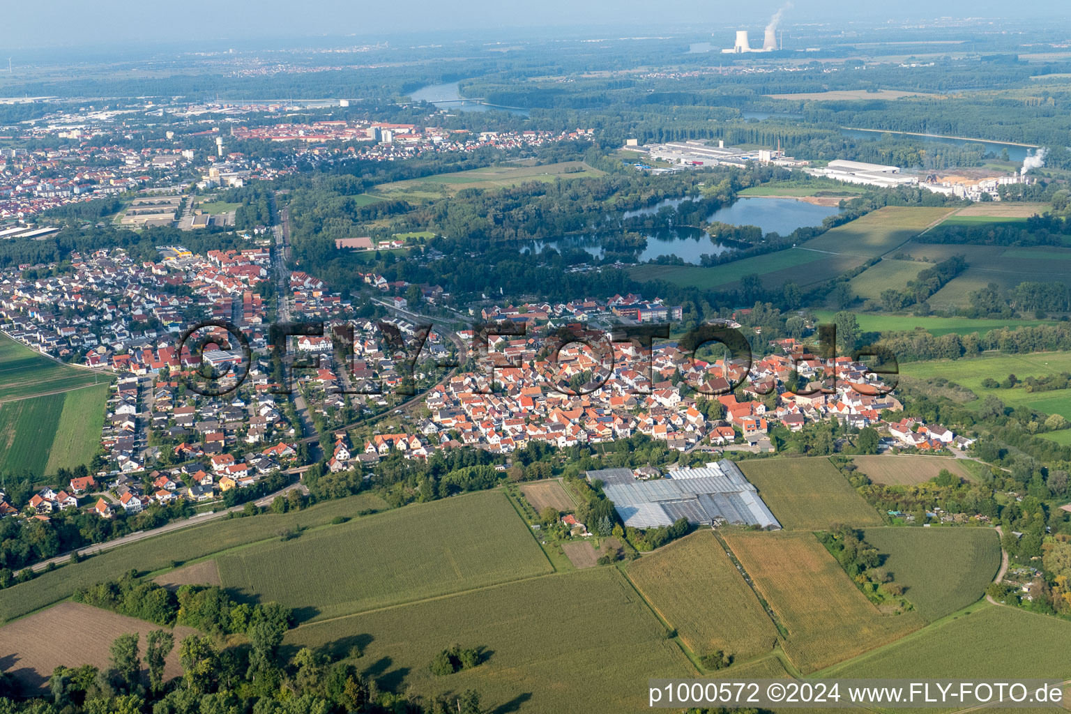 Enregistrement par drone de Germersheim dans le département Rhénanie-Palatinat, Allemagne