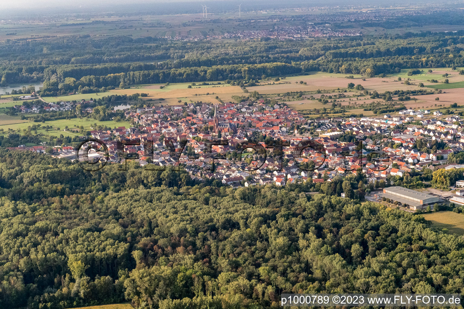 Quartier Rheinsheim in Philippsburg dans le département Bade-Wurtemberg, Allemagne d'un drone