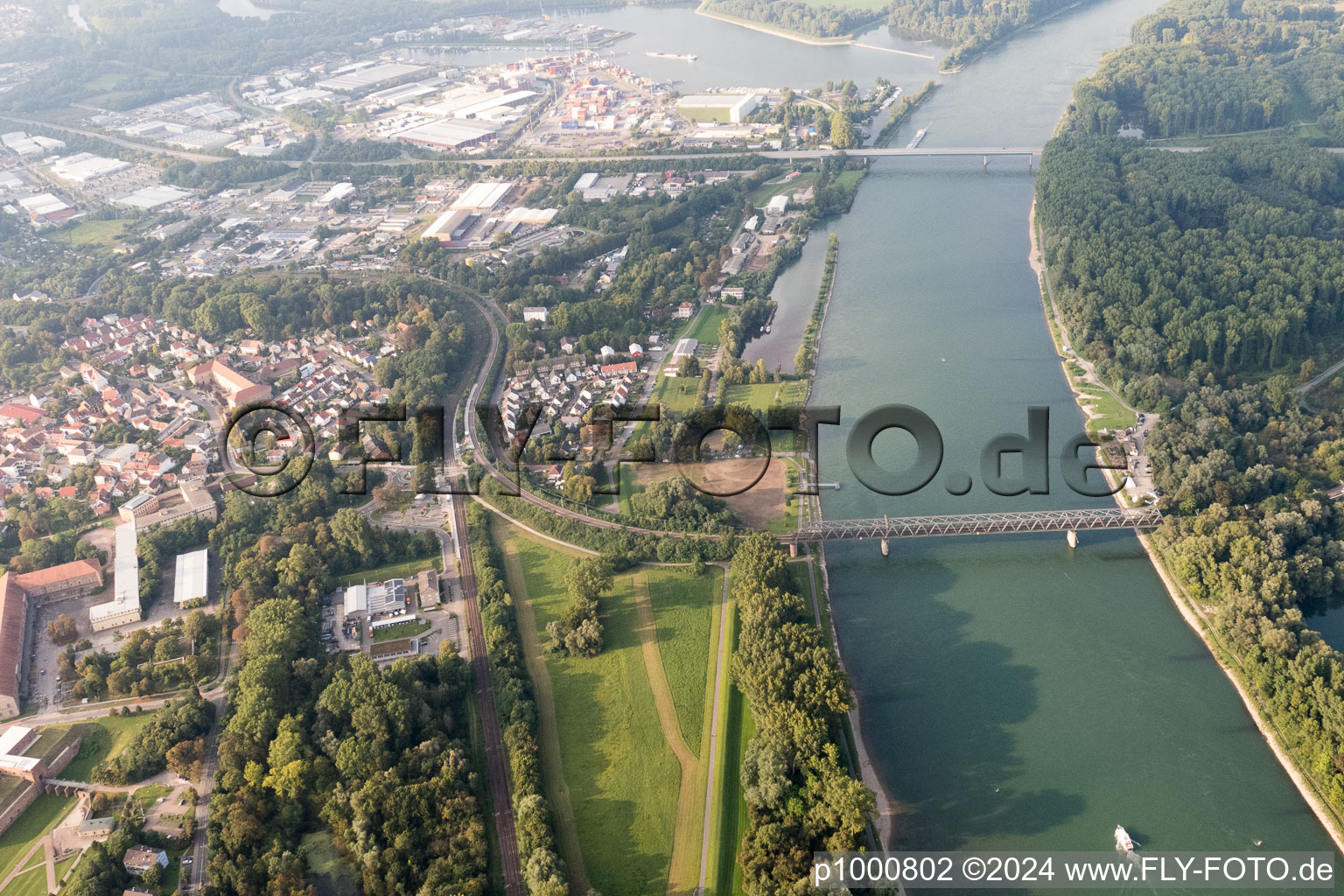 Vue oblique de Germersheim dans le département Rhénanie-Palatinat, Allemagne