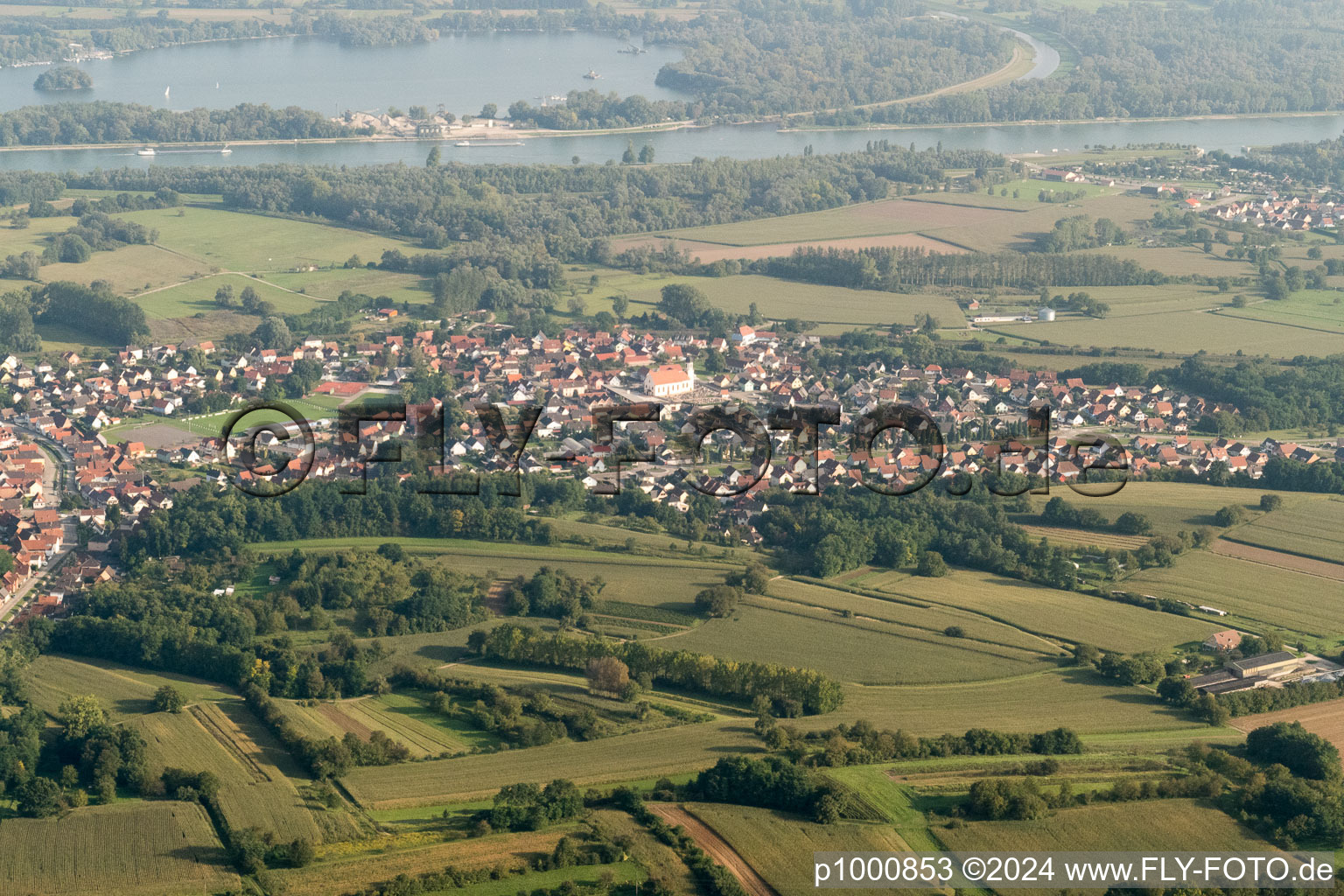 Mothern dans le département Bas Rhin, France depuis l'avion