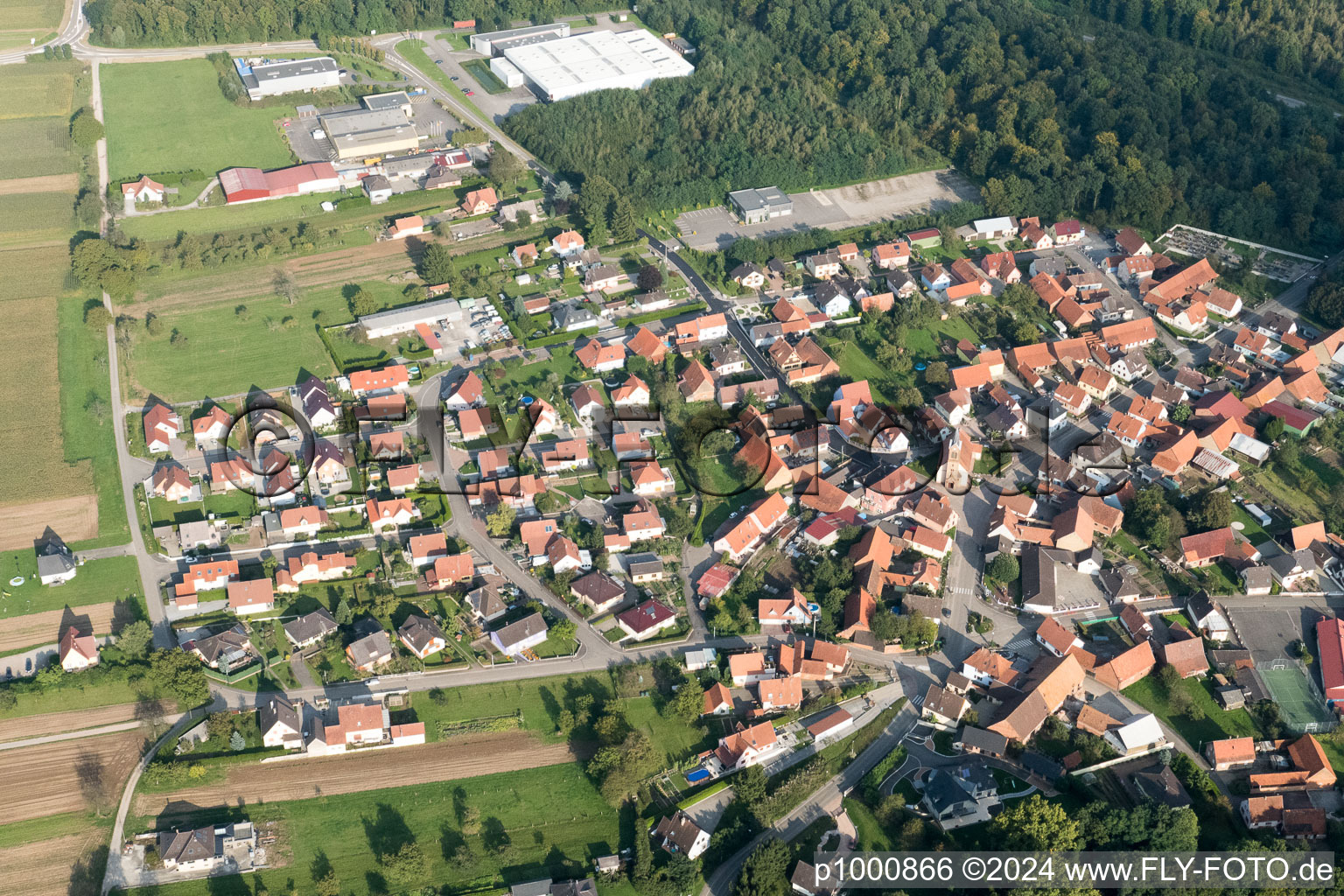 Schaffhouse-près-Seltz dans le département Bas Rhin, France vue du ciel