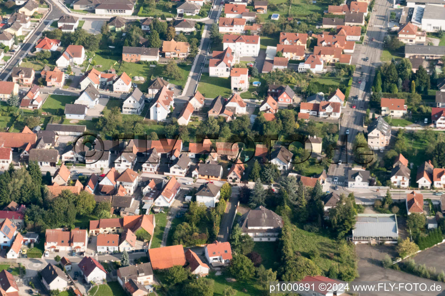 Beinheim dans le département Bas Rhin, France vue du ciel