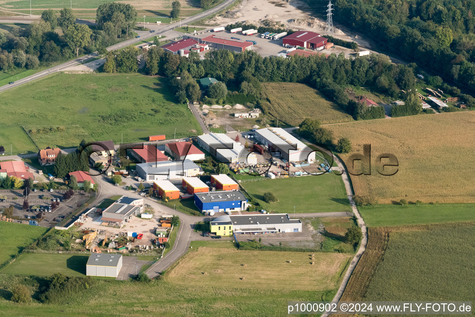 Vue aérienne de Beinheim dans le département Bas Rhin, France