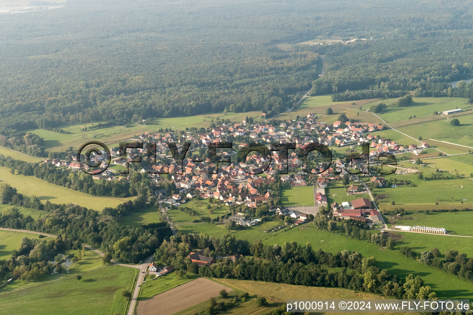 Forstfeld dans le département Bas Rhin, France vue d'en haut