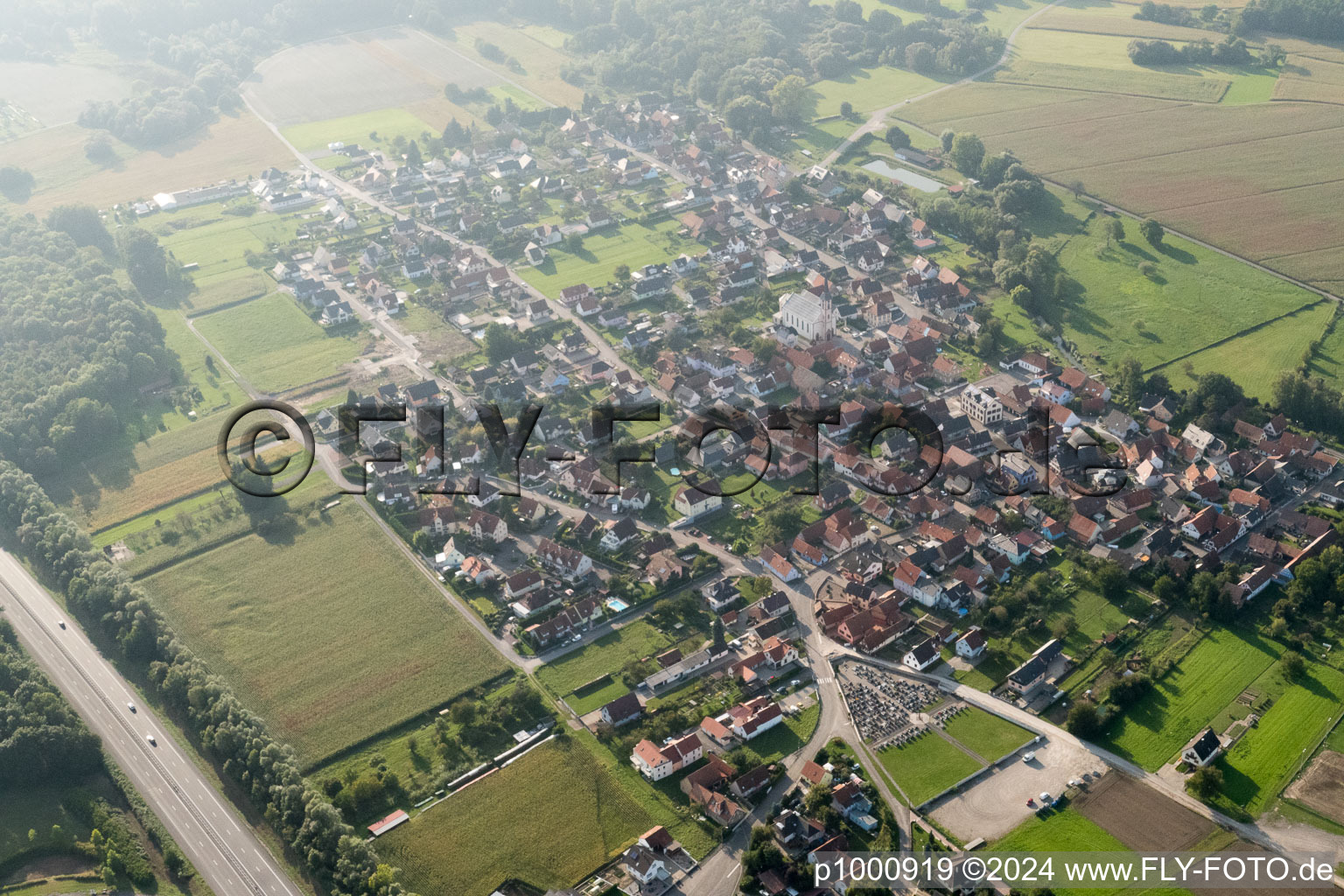 Leutenheim dans le département Bas Rhin, France hors des airs