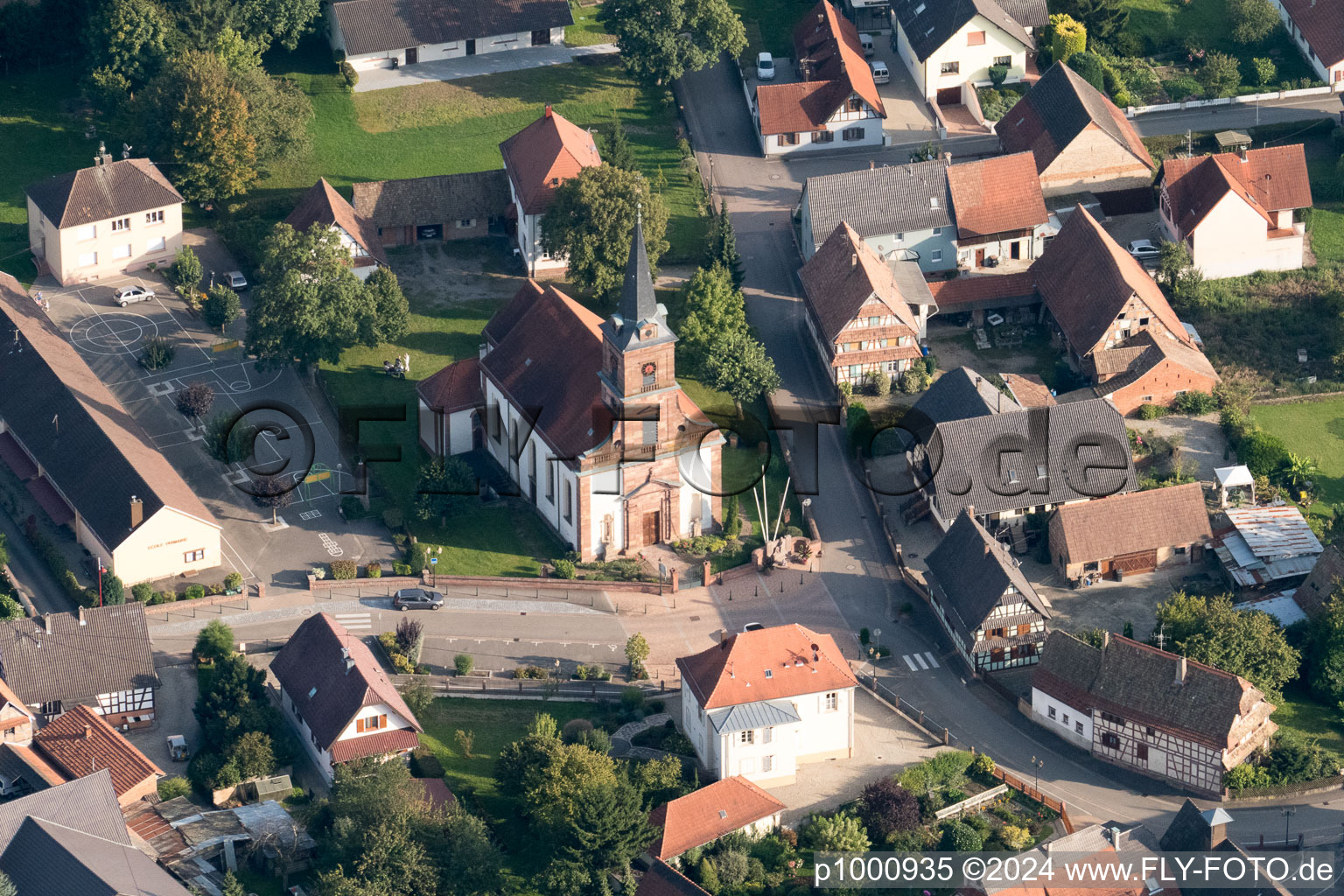 Vue oblique de Rountzenheim dans le département Bas Rhin, France