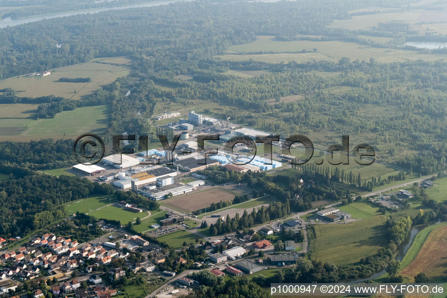 Vue oblique de Drusenheim dans le département Bas Rhin, France