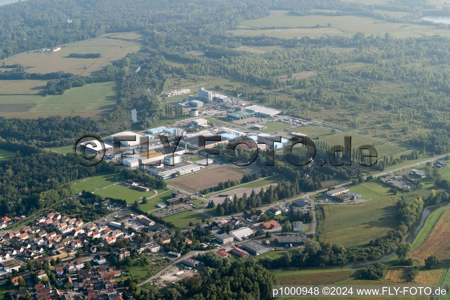 Drusenheim dans le département Bas Rhin, France d'en haut