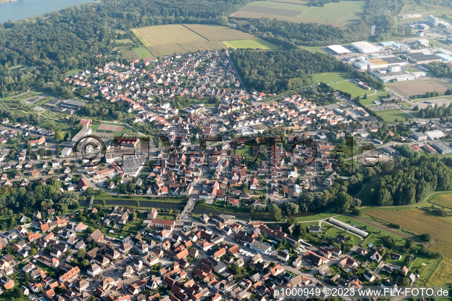 Drusenheim dans le département Bas Rhin, France hors des airs