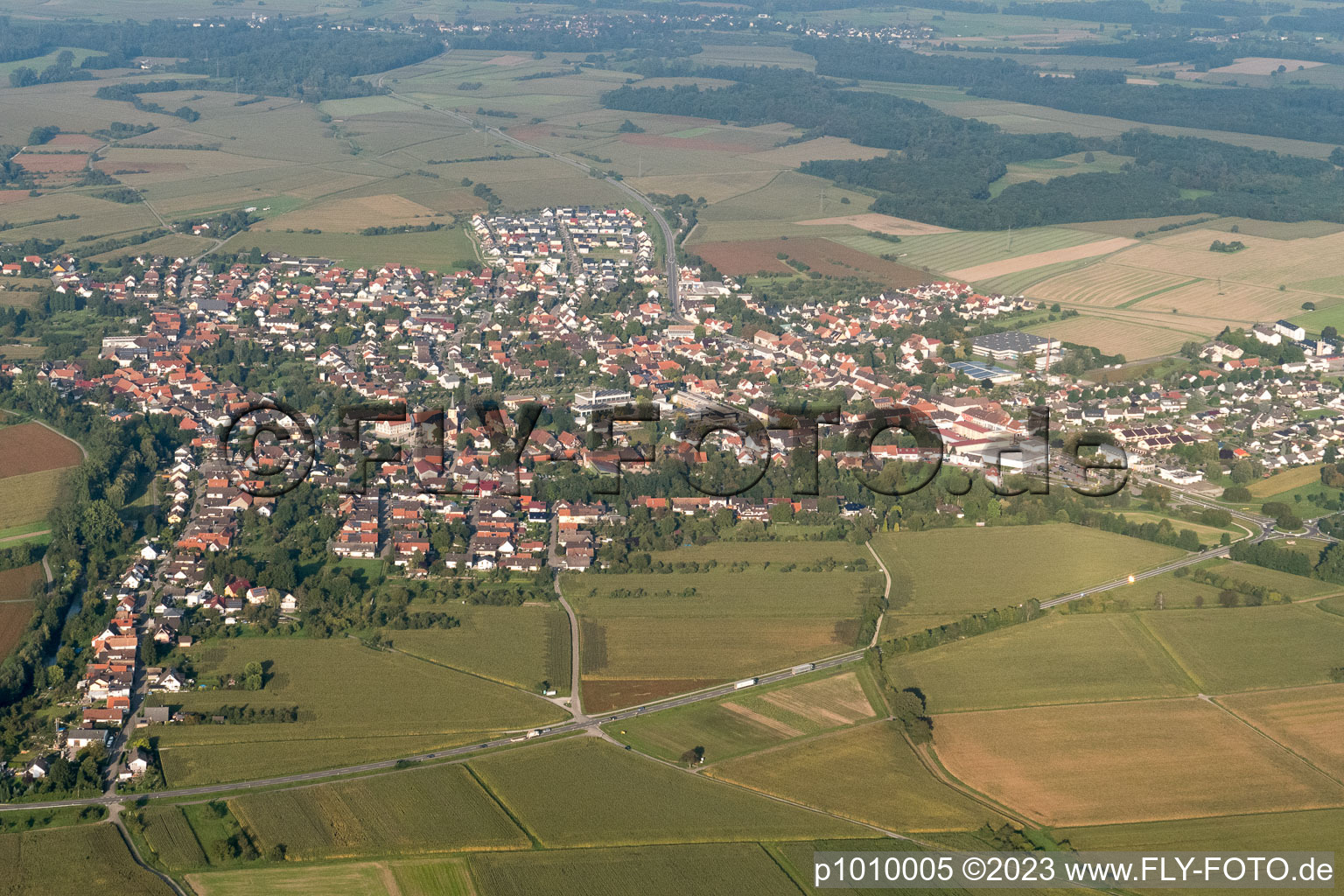 Image drone de Quartier Freistett in Rheinau dans le département Bade-Wurtemberg, Allemagne