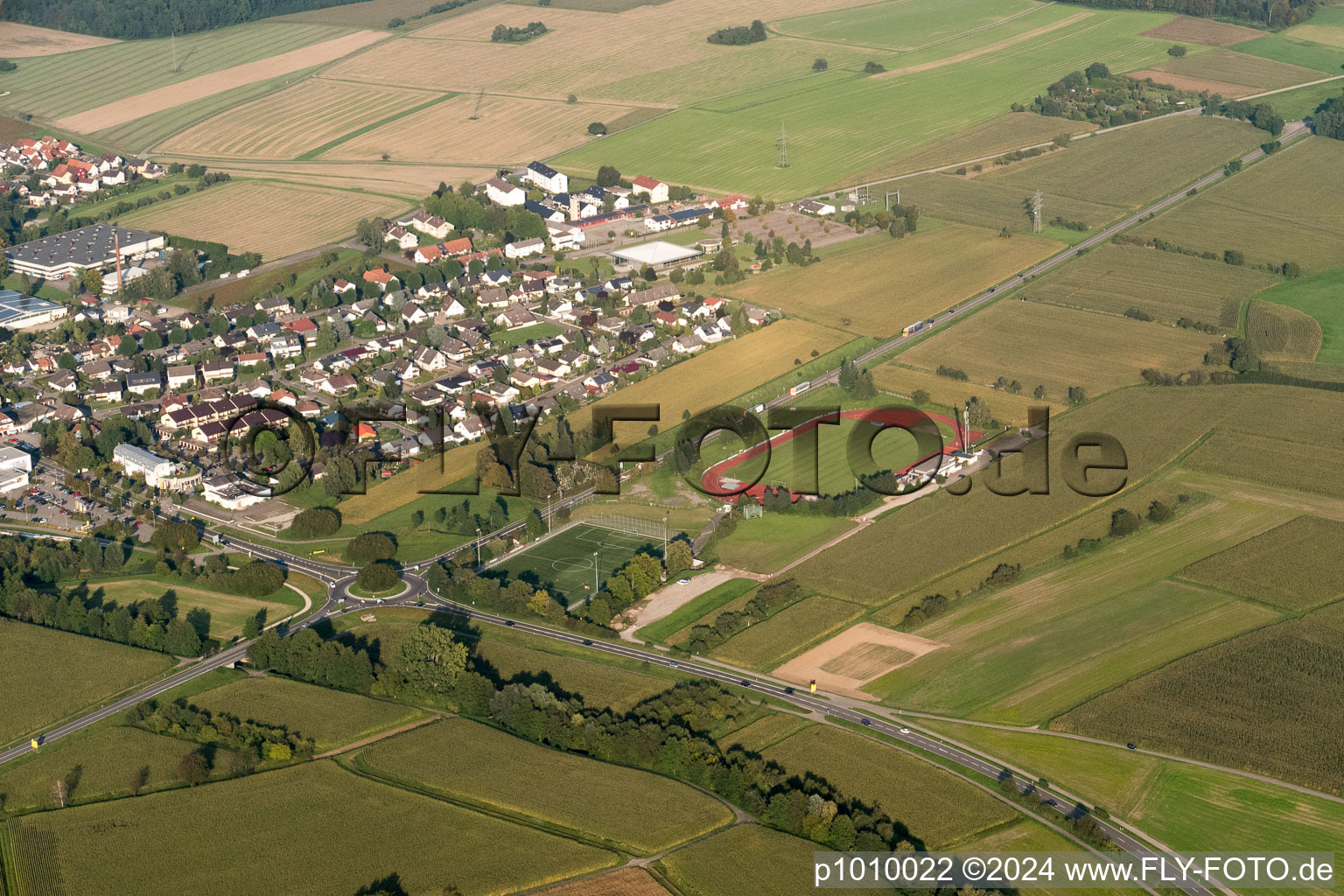 Quartier Rheinbischofsheim in Rheinau dans le département Bade-Wurtemberg, Allemagne vu d'un drone