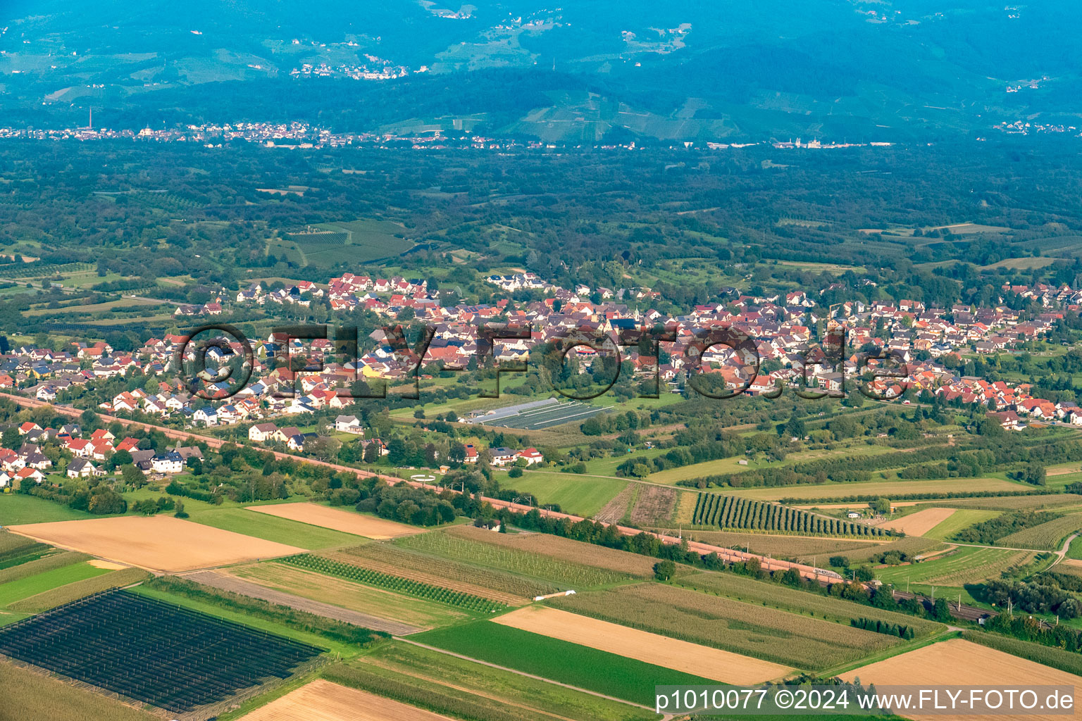 Vue oblique de Quartier Önsbach in Achern dans le département Bade-Wurtemberg, Allemagne